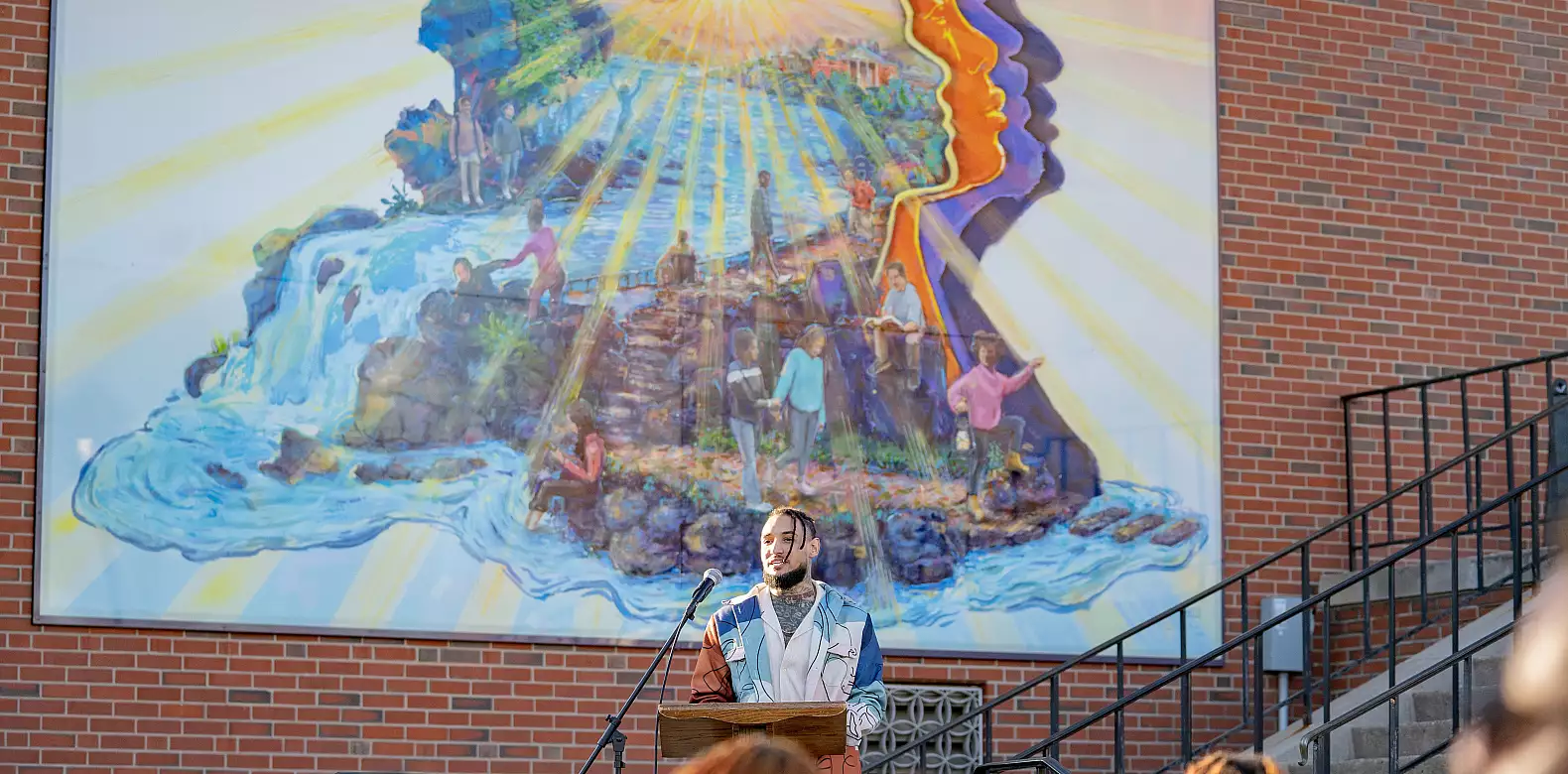 Image for news story: Mural celebrates diversity, belonging, community